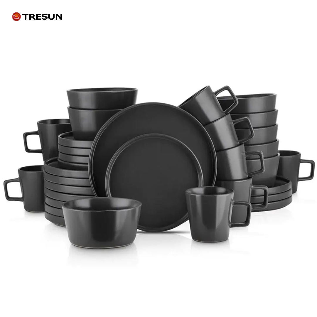 Tresun®16-Piece Matte Black Dinnerware Set | Service for 4