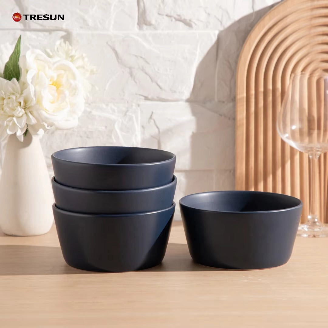 Tresun® 16-Piece Matte Blue Stoneware Dinnerware Set | Service for 4