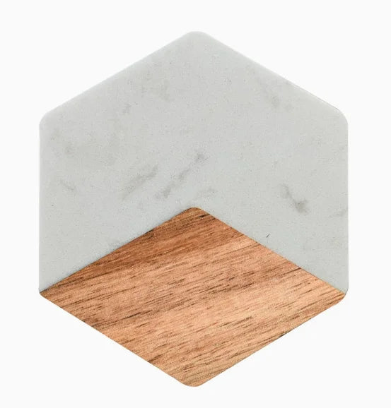 Ocean Wave Resin Acacia Wood Coasters Commercial Round Heat Resistant Cup Mats for Restaurant Hotel Wedding Banquet Wholesale