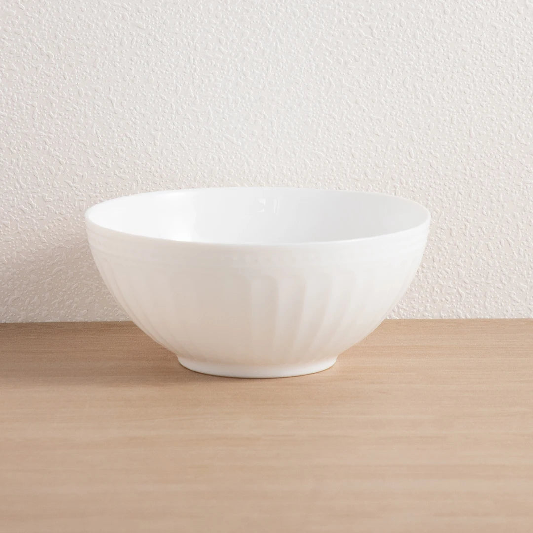 Vertical Fluted Opal Glass Dinnerware Set Beaded Rim Milky White Plates Bowls Wholesale Tableware