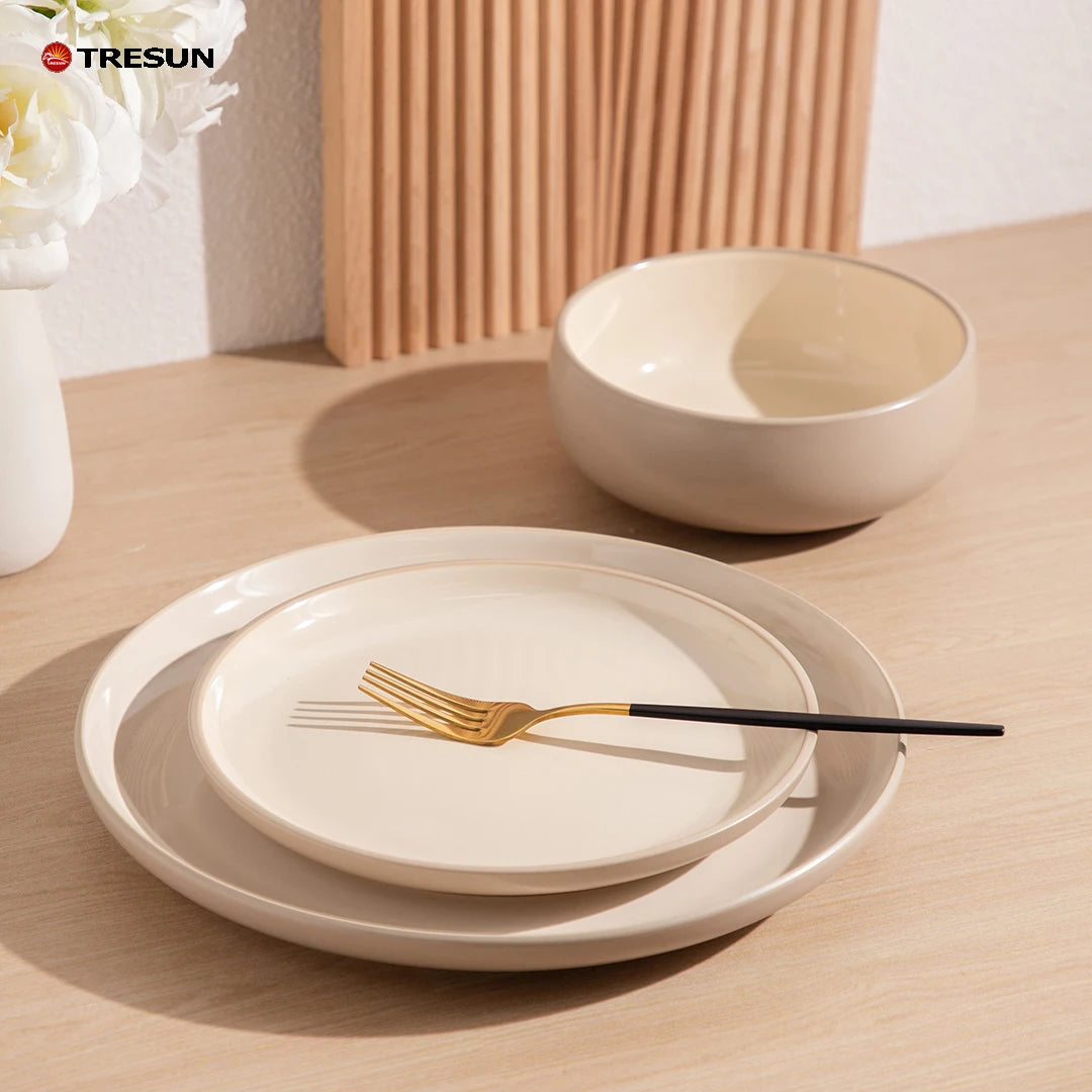 16 pcs 18 pcs 24 pcs Nordic Porcelain Plates Modern Hotel Bowl Ceramic Dinner Set Bakeware Set Restaurant Dinnerware Set