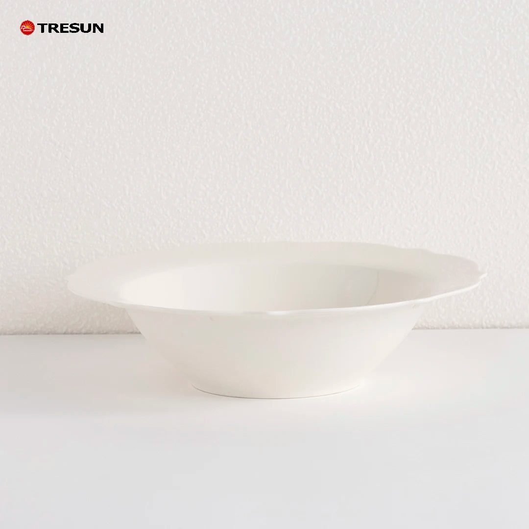 Customized Wholesale Irregular Shape Bone Porcelain Tableware Plain White Luxury Dining Plate Hospitality Plates with Bowl