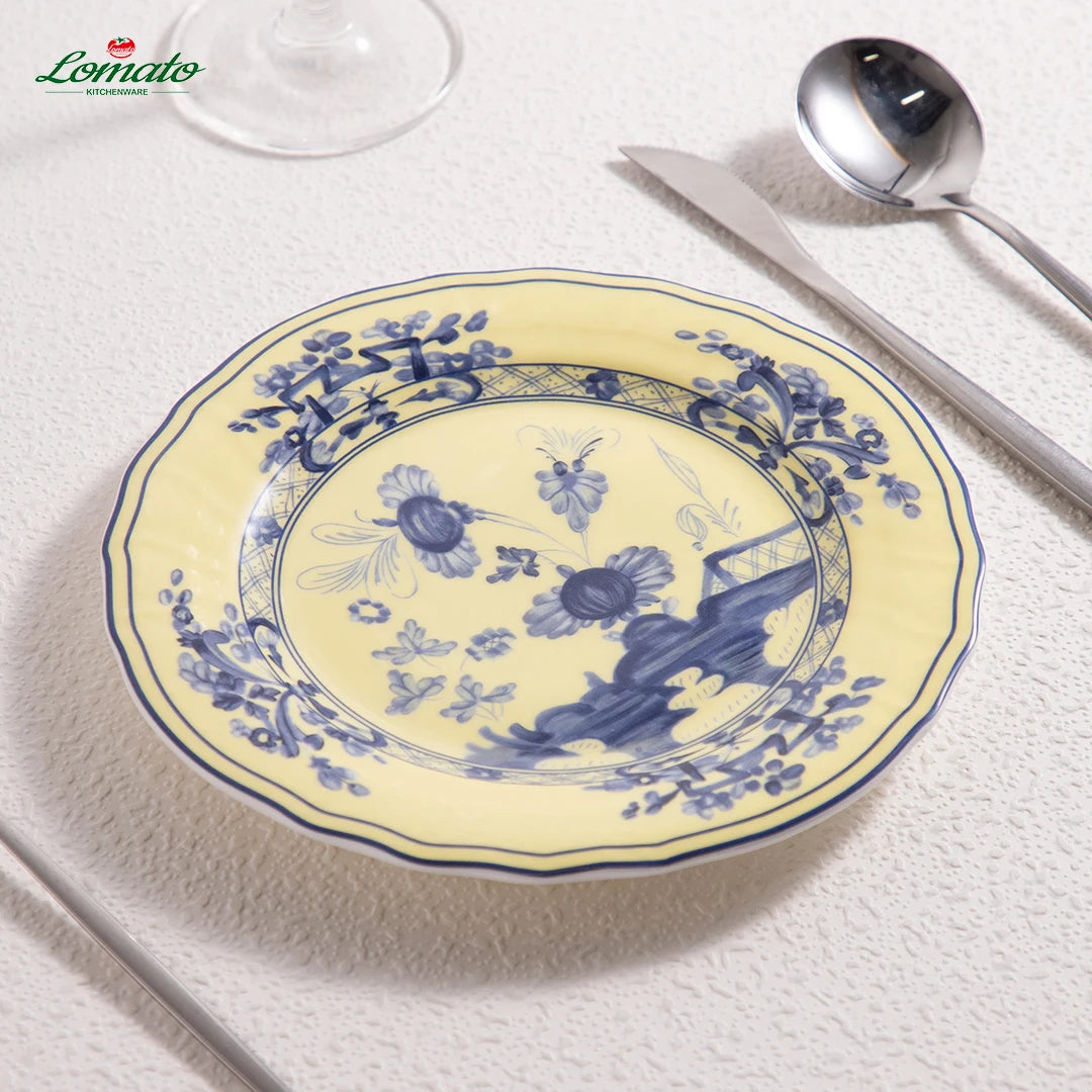 Bone China Dinner Plates Set Custom Pattern Luxury Wedding Hotel Tableware Free Design Customized Gift Ceramics Plates Wholesale