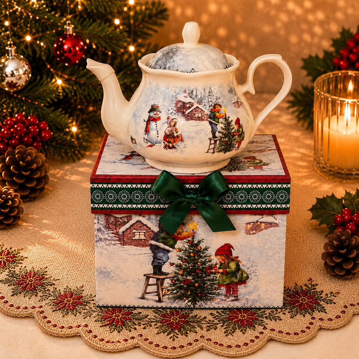 Factory Direct Ceramic Mug Snow Scene Painted Porcelain Ceramic Cup Christmas Birthday Gifts for Housewarming Food
