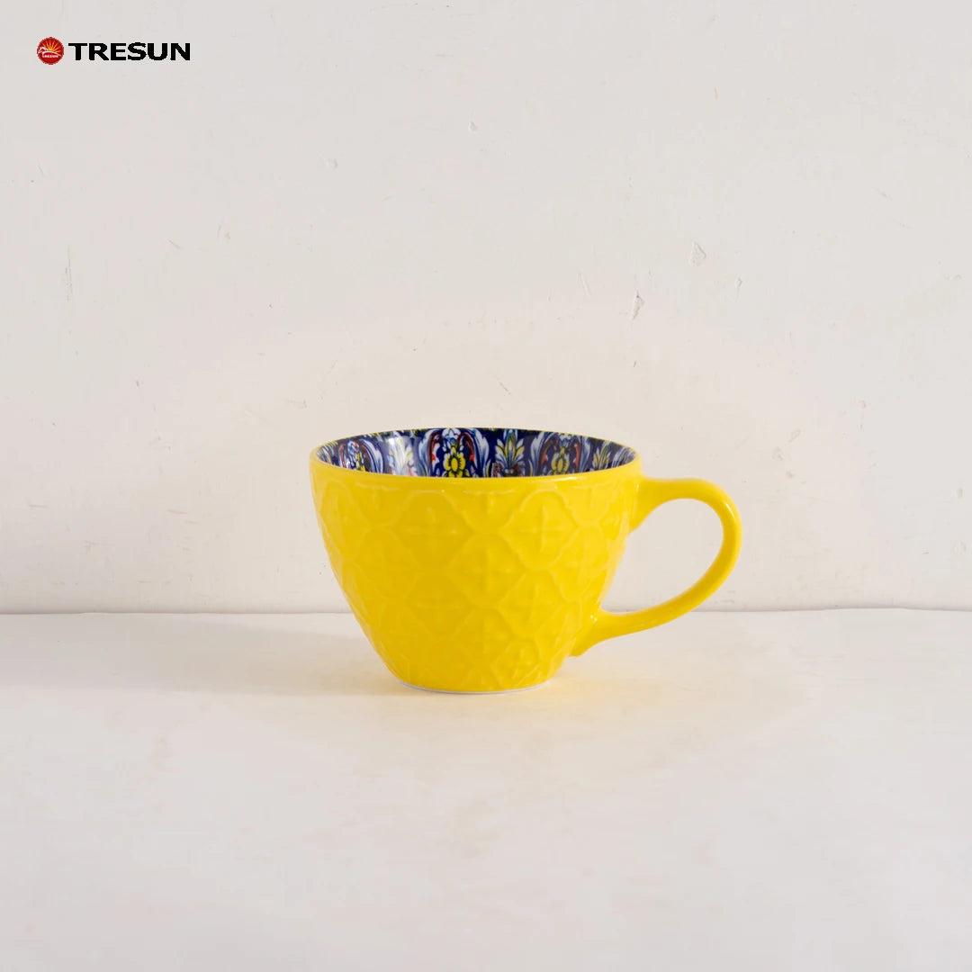 TRESUN Bohemian Ceramic Dinnerware Set Orange Color Porcelain Tableware Set for Restaurant & Home