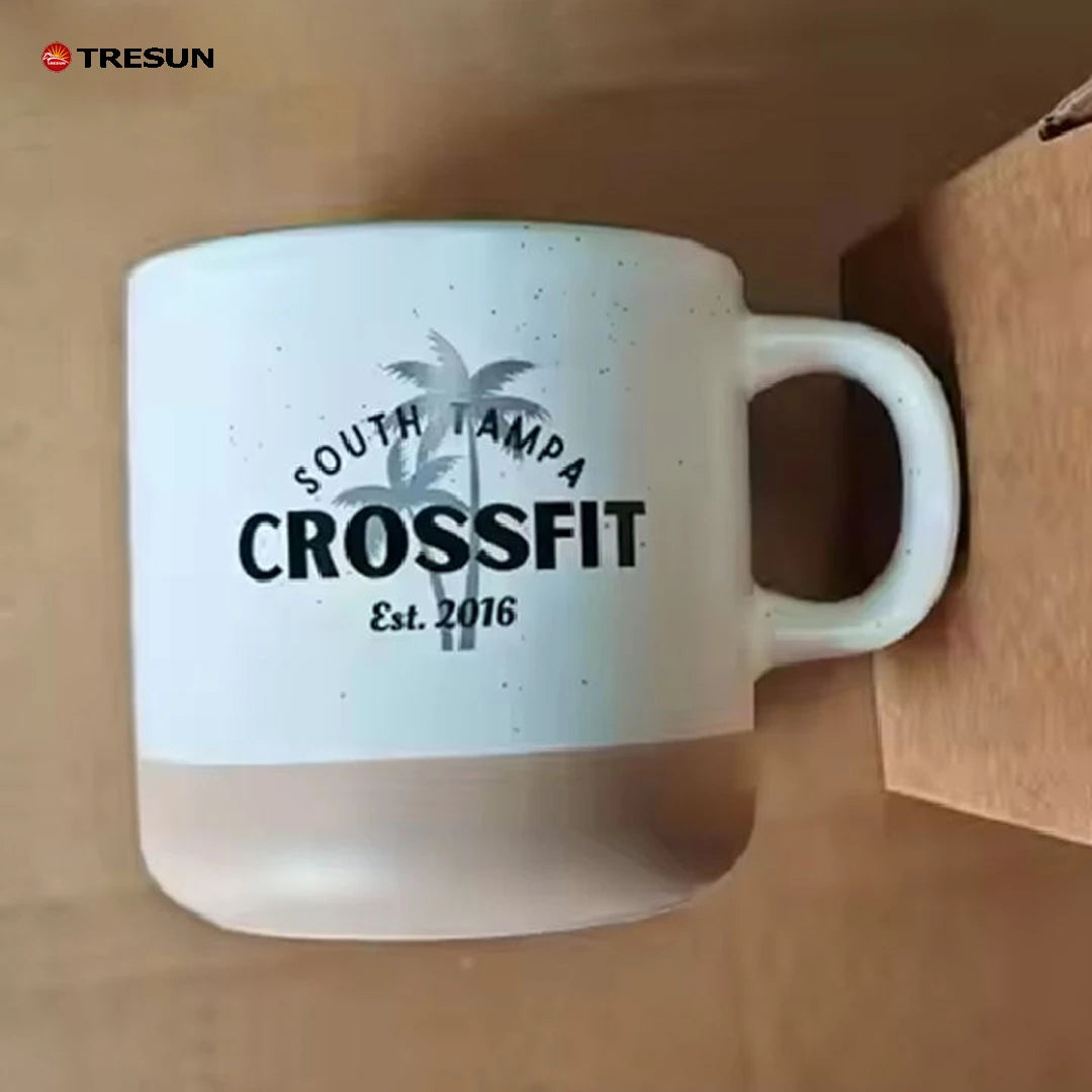Creative Design Personalized TRESUN Wedding Ceramic Cup Custom Logo Dishwasher Safe Classic Coffee Mug Natural Unglazed Base