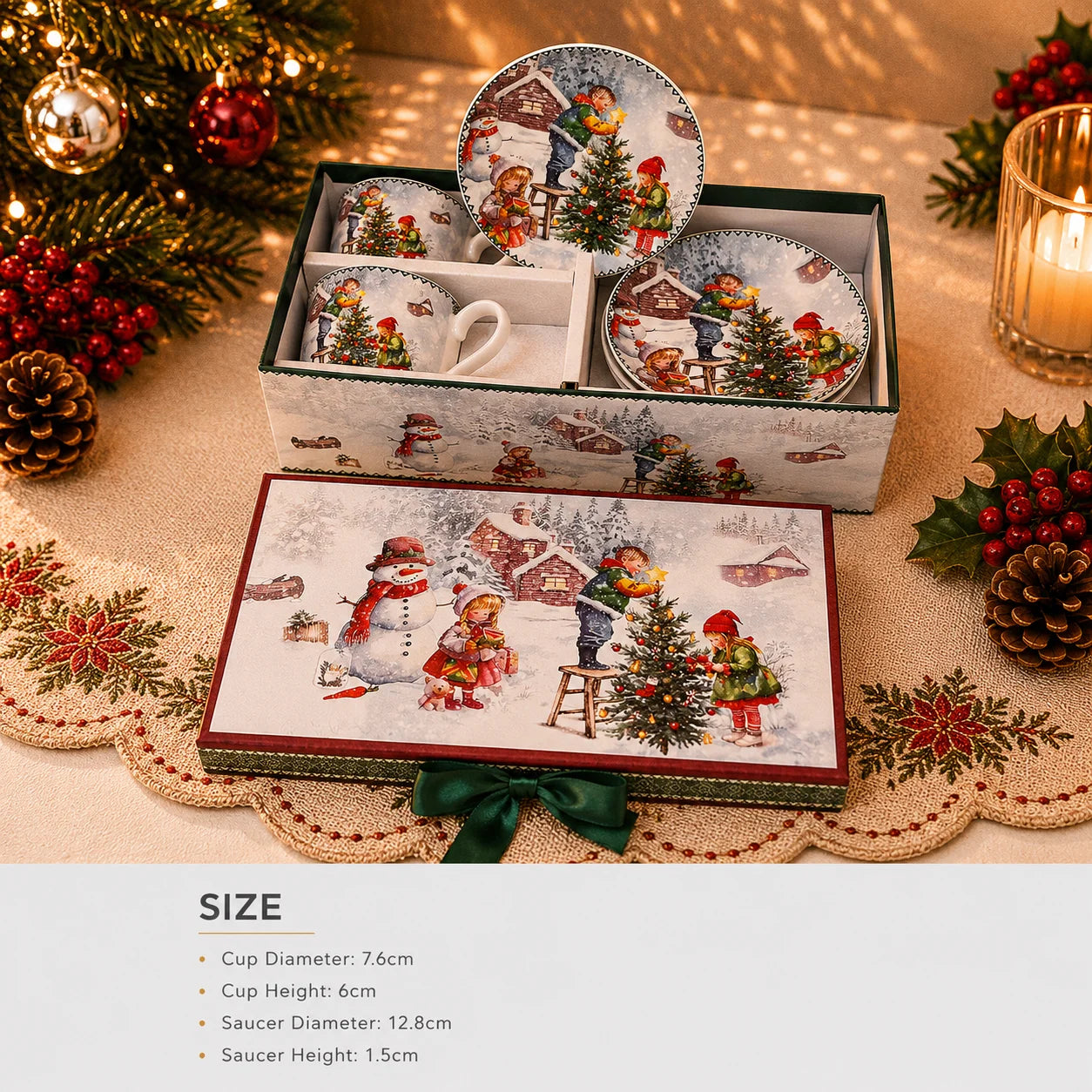 Factory Direct Ceramic Mug Snow Scene Painted Porcelain Ceramic Cup Christmas Birthday Gifts for Housewarming Food