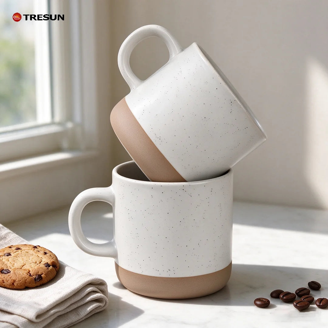 Stock Star Point Glaze Ceramic Mug Eco-Friendly Modern Design with Frosted Makeup Earth Bottom for Cafe Use Serving Coffee