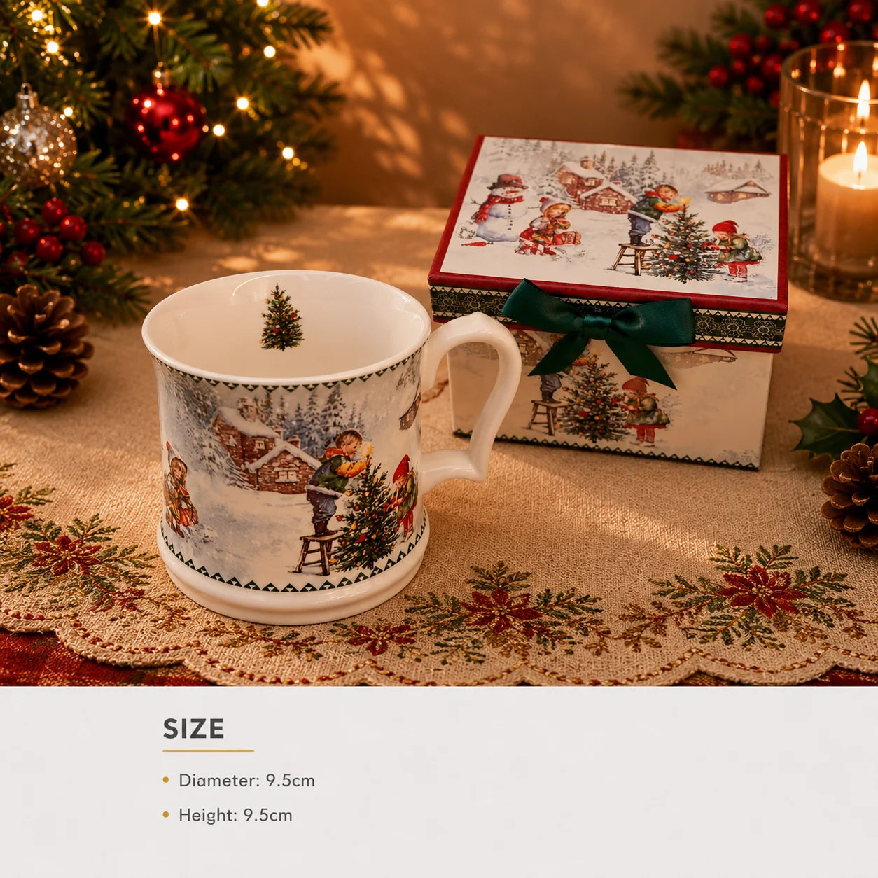 Factory Direct Ceramic Mug Snow Scene Painted Porcelain Ceramic Cup Christmas Birthday Gifts for Housewarming Food