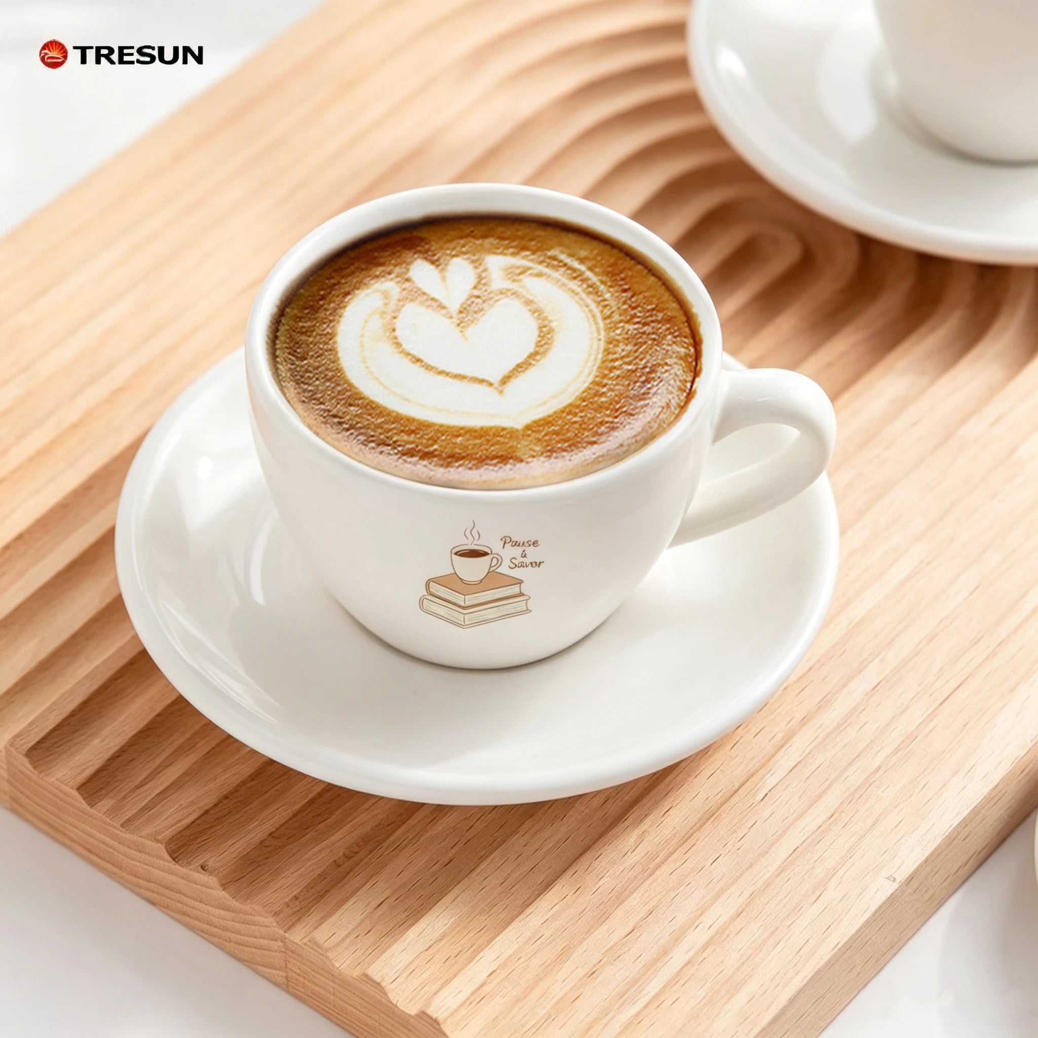 Custom Logo Porcelain Espresso Cup Plate Saucer Set Classic Dishwasher Safe Eco-Friendly 80ml Capacity European American Tiny