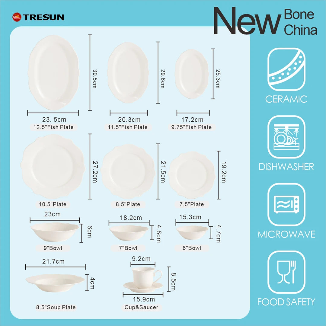 wholesale custom logo design fine porcelain new bone china irregular shape hotel restaurant wedding plates & dishes