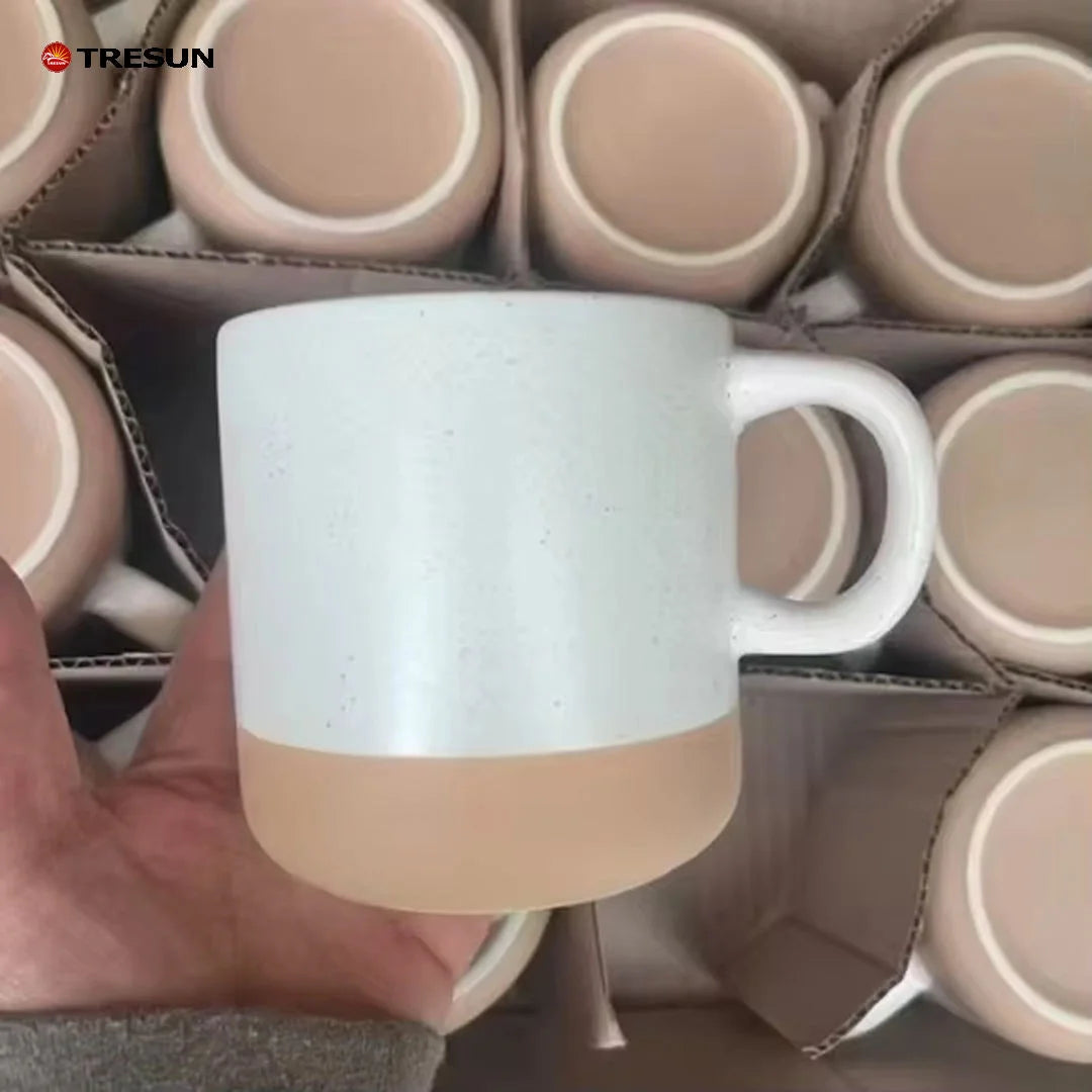 Stock Star Point Glaze Ceramic Mug Eco-Friendly Modern Design with Frosted Makeup Earth Bottom for Cafe Use Serving Coffee