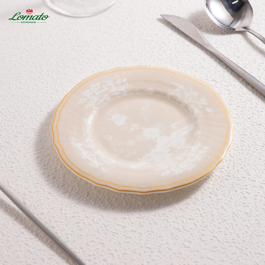 Bone China Dinner Plates Set Custom Pattern Luxury Wedding Hotel Tableware Free Design Customized Gift Ceramics Plates Wholesale