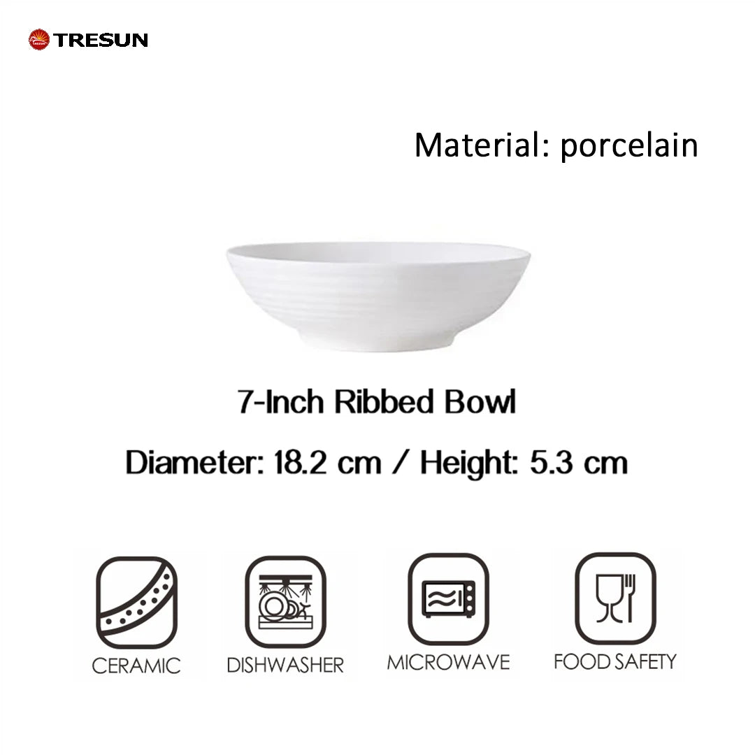 Large Embossed Chinese Style Pantone Colors 7 Inch Eco-Friendly Dinnerware Soup Rice Noodle Cereal Serving Party Ceramic