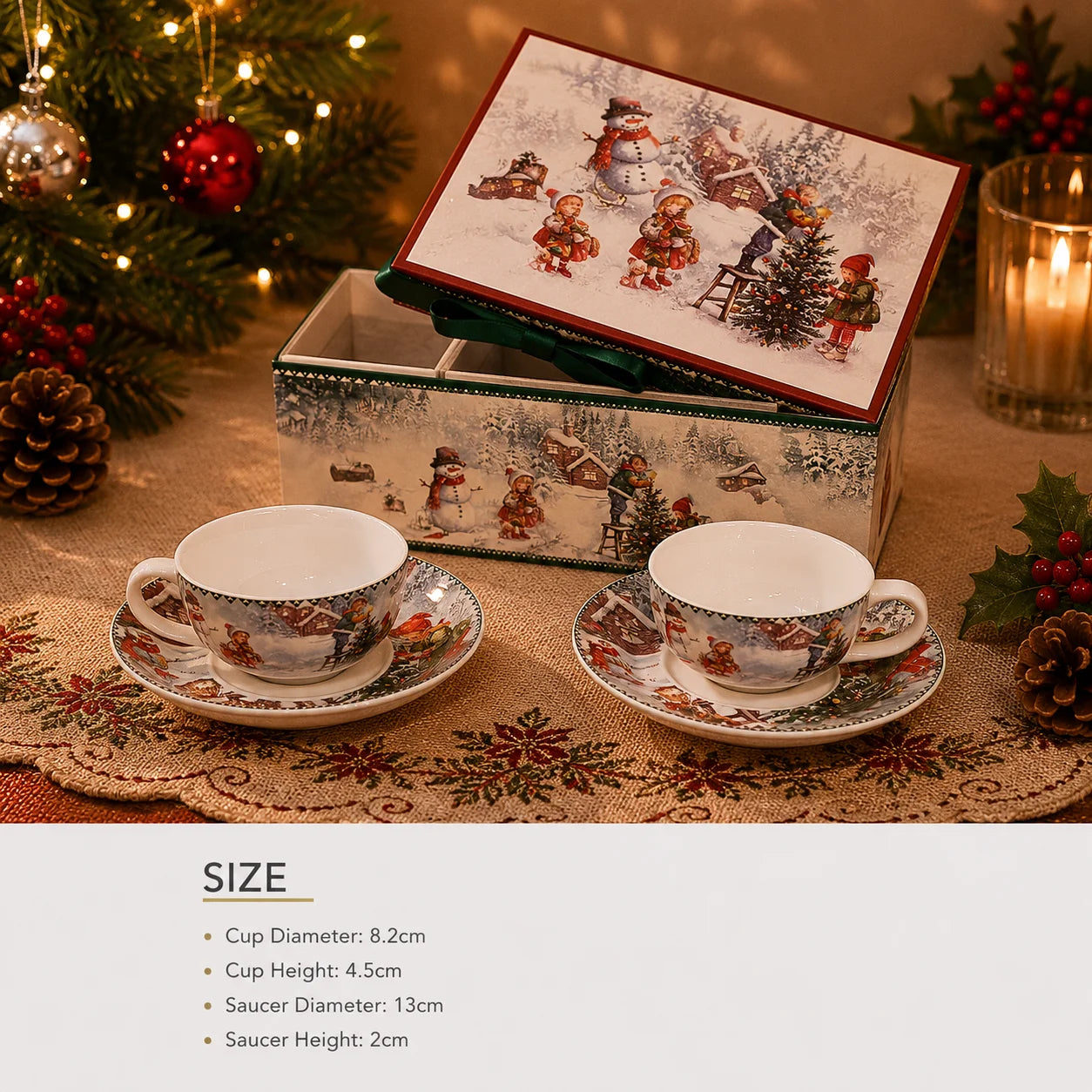 Factory Direct Ceramic Mug Snow Scene Painted Porcelain Ceramic Cup Christmas Birthday Gifts for Housewarming Food