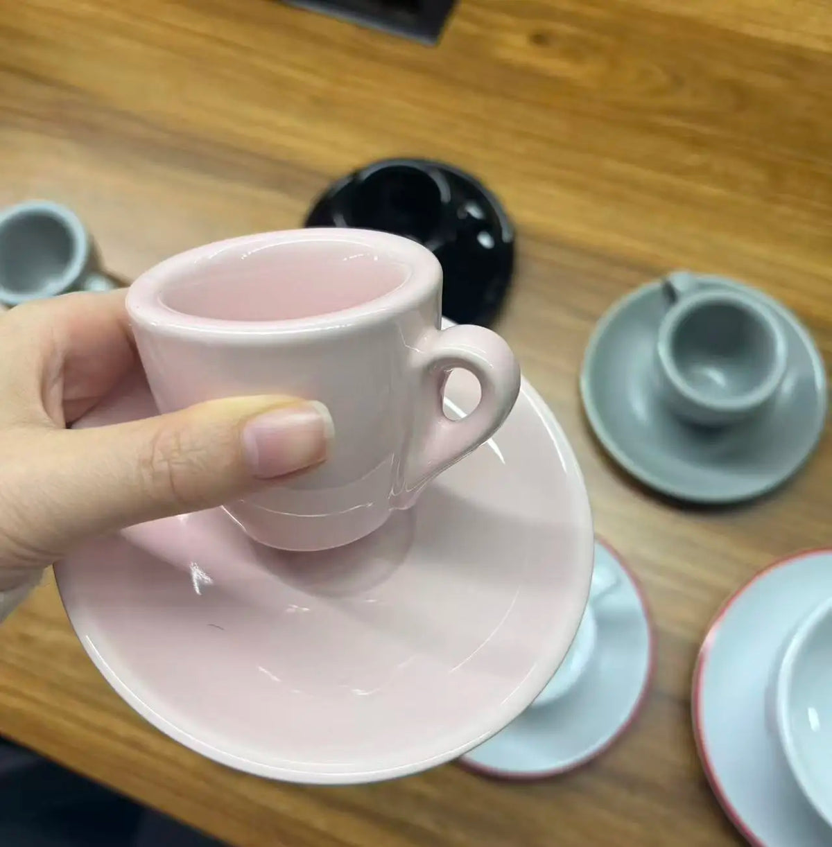 Factory Wholesale Prices Pink Cute Italian Latte Espresso Cup Thickened 80ML Mini Ceramic Bone China Eco-Friendly BPA Free