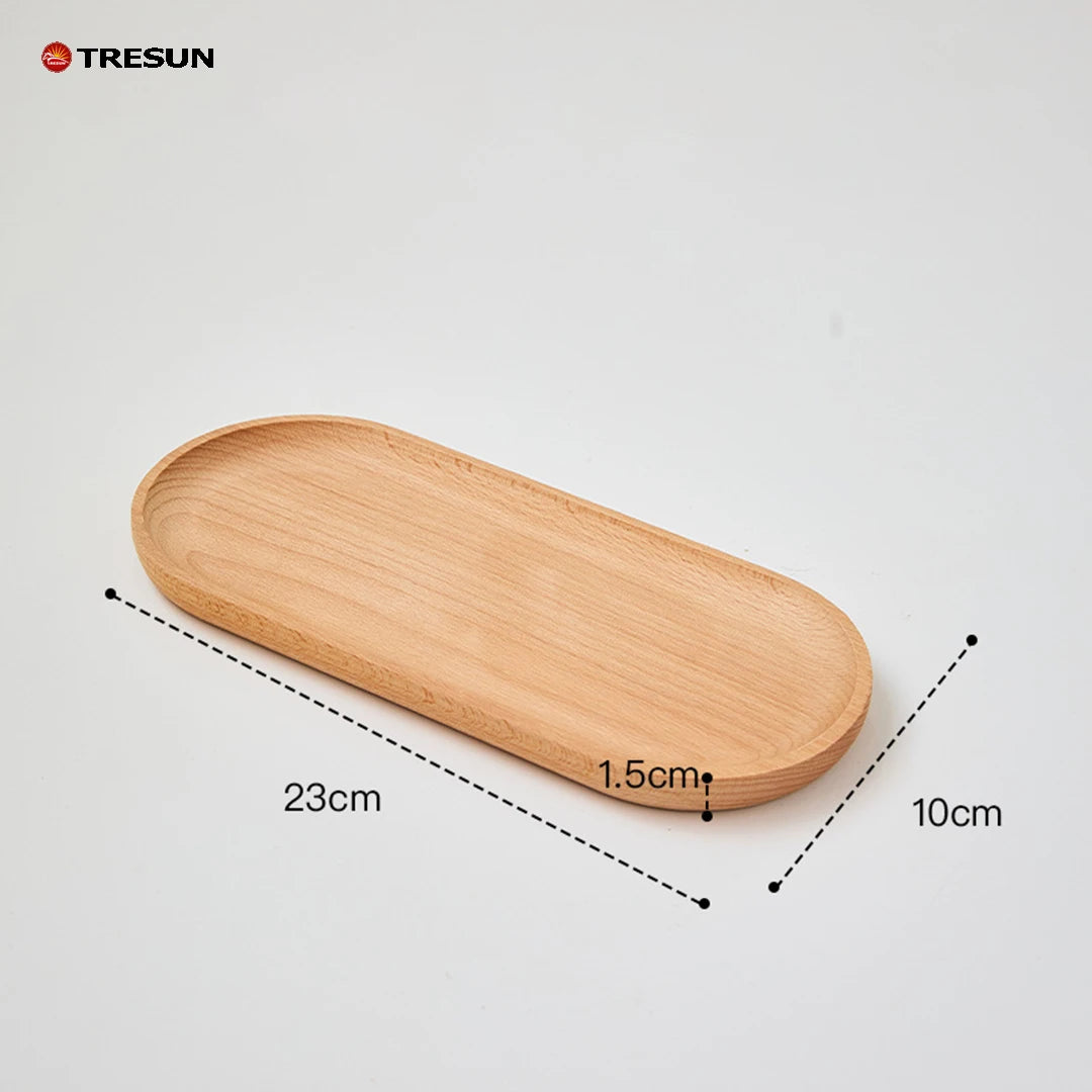 Wholesale Custom Small Beech Wooden Tray for Tea Coffee Food Storage Personalized Handmade Serving Plate
