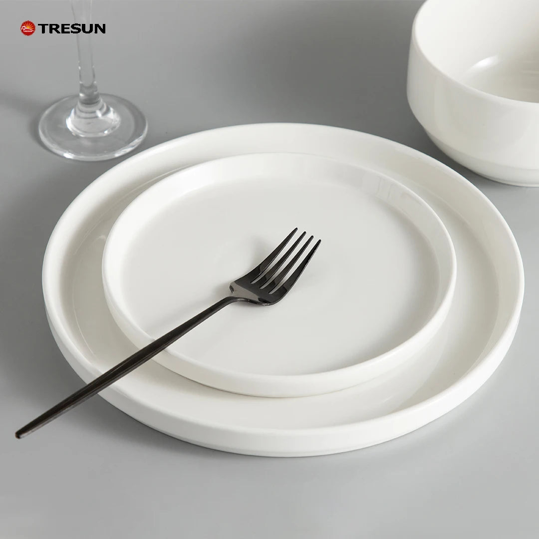 Cheap Price Pure White Western Style Premium Quality 10.5 Dinnerware Sets Tableware Wholesale Ceramic Dinner Plate for Wedding