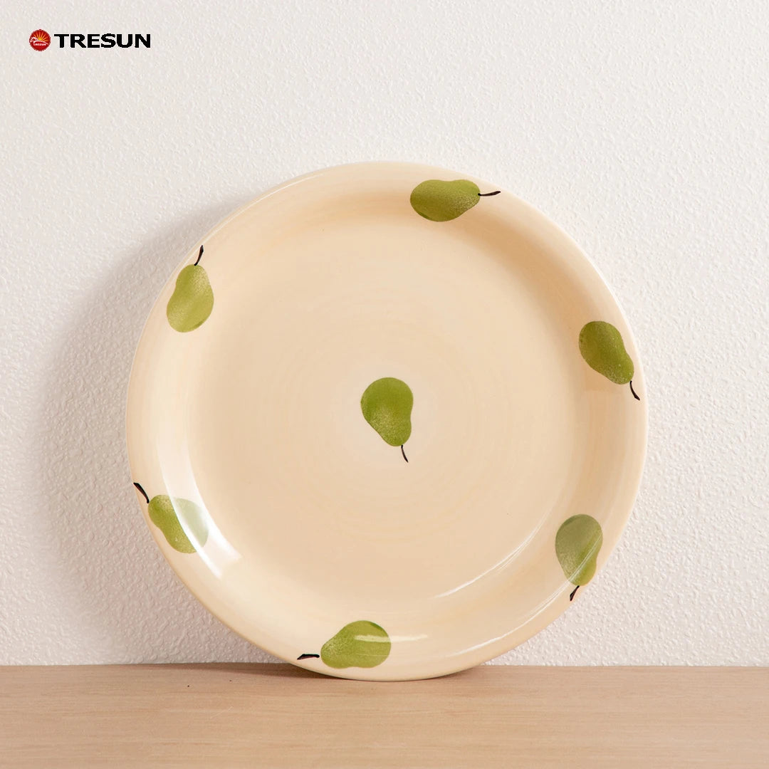 TRESUN luxury hotel restaurant home 16 pieces stonewae handpainted pear fruit design porcelain dinnerware set