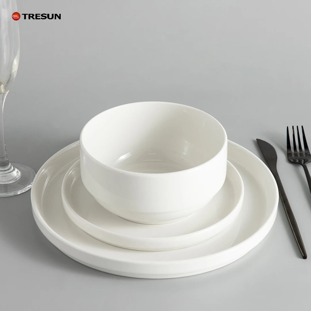 Cheap Price Pure White Western Style Premium Quality 10.5 Dinnerware Sets Tableware Wholesale Ceramic Dinner Plate for Wedding