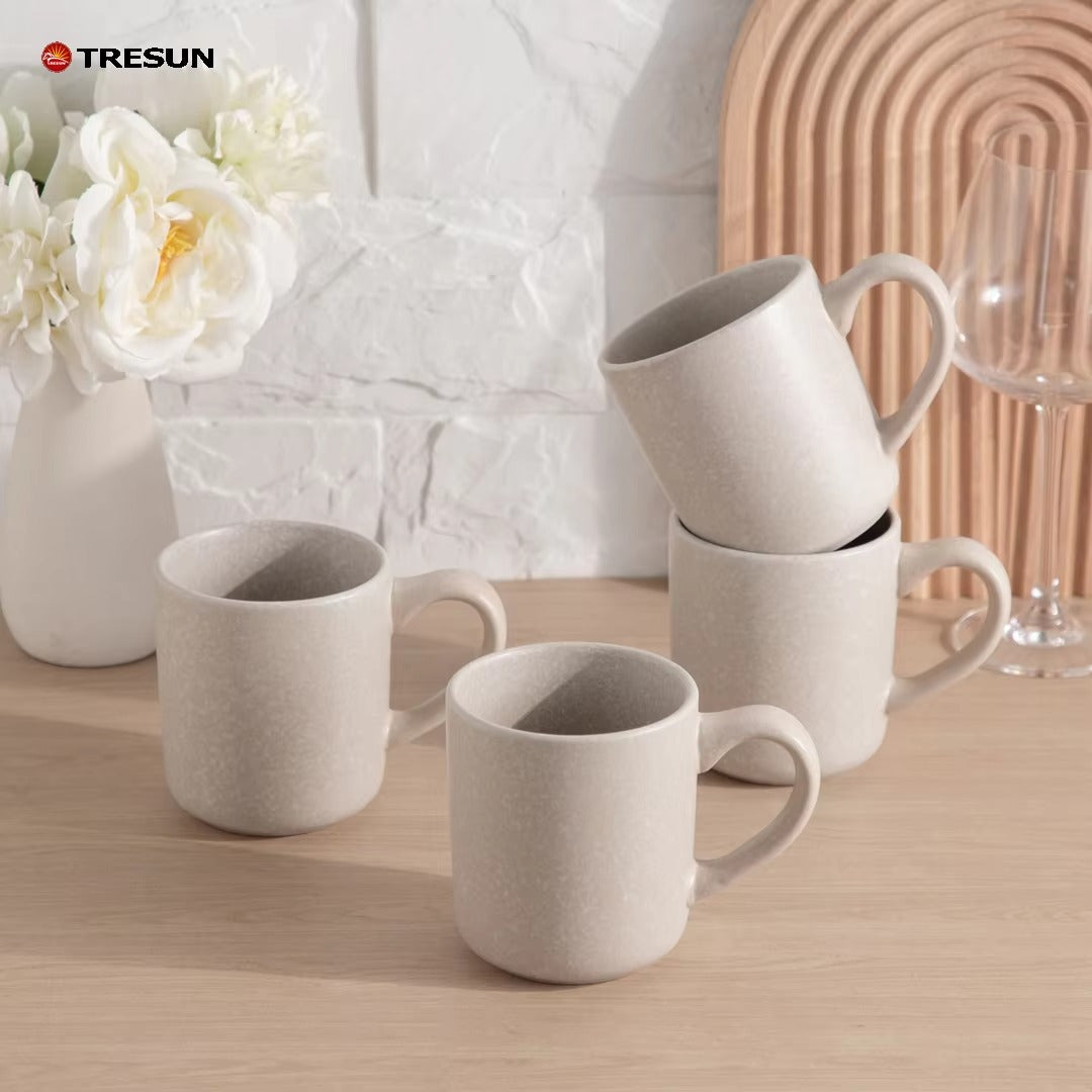 Tresun®16 Pieces Matte Beige Stoneware dinnerware set | Service for 4