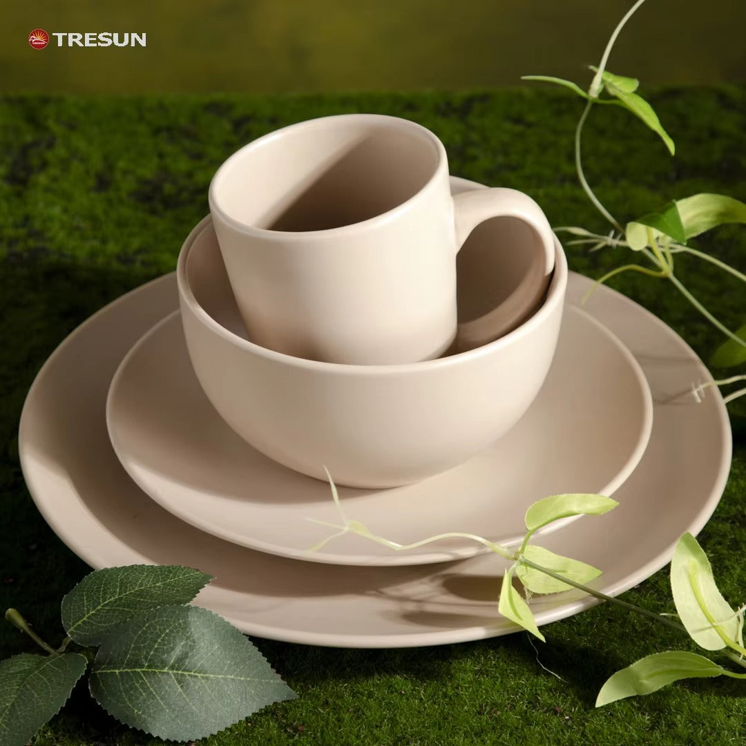 Tresun® 16-Piece Beige Stoneware Dinnerware Set | Service for 4