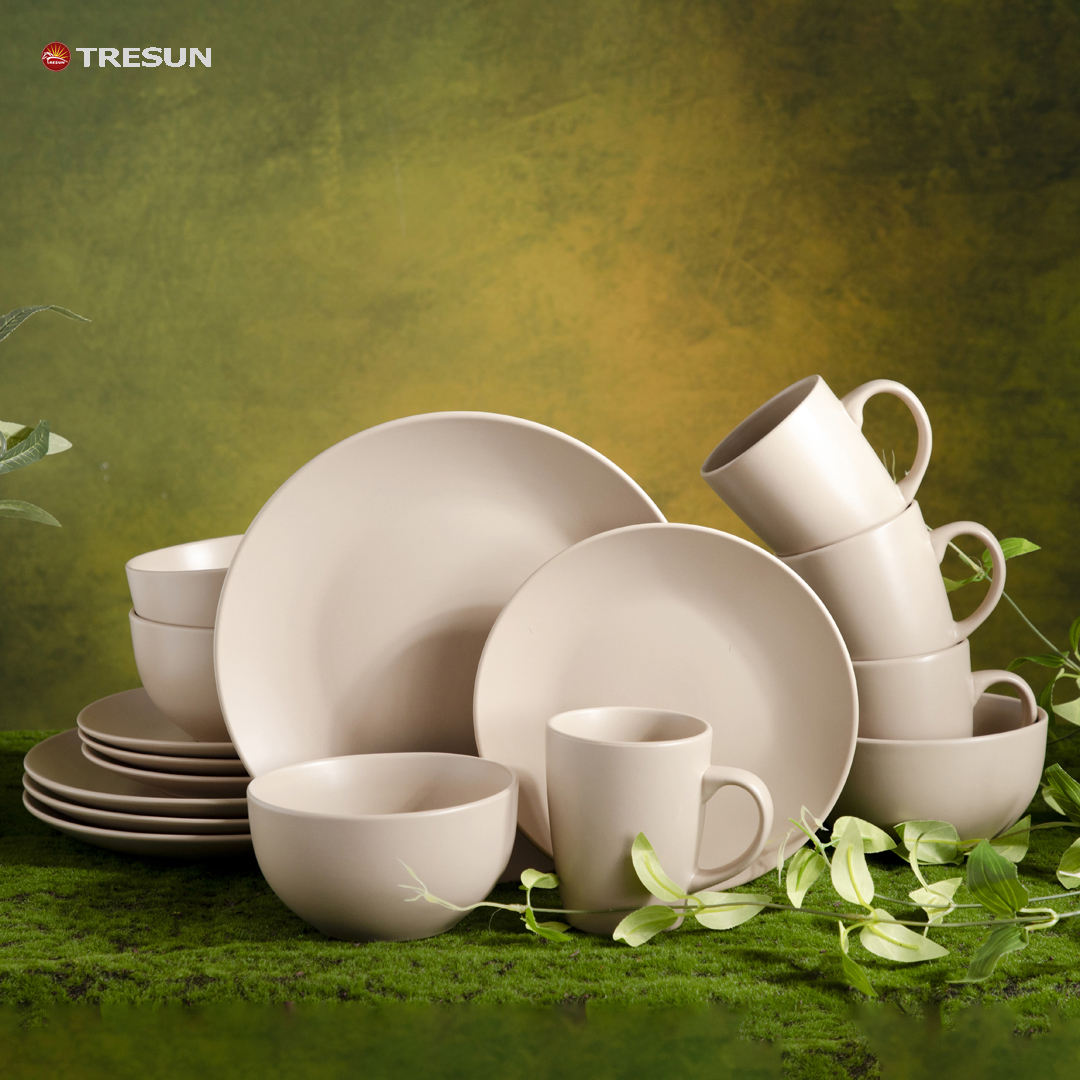 Tresun® 16-pc Stoneware Set - Service for 4 | Elegant & Durable Everyday Dinnerware