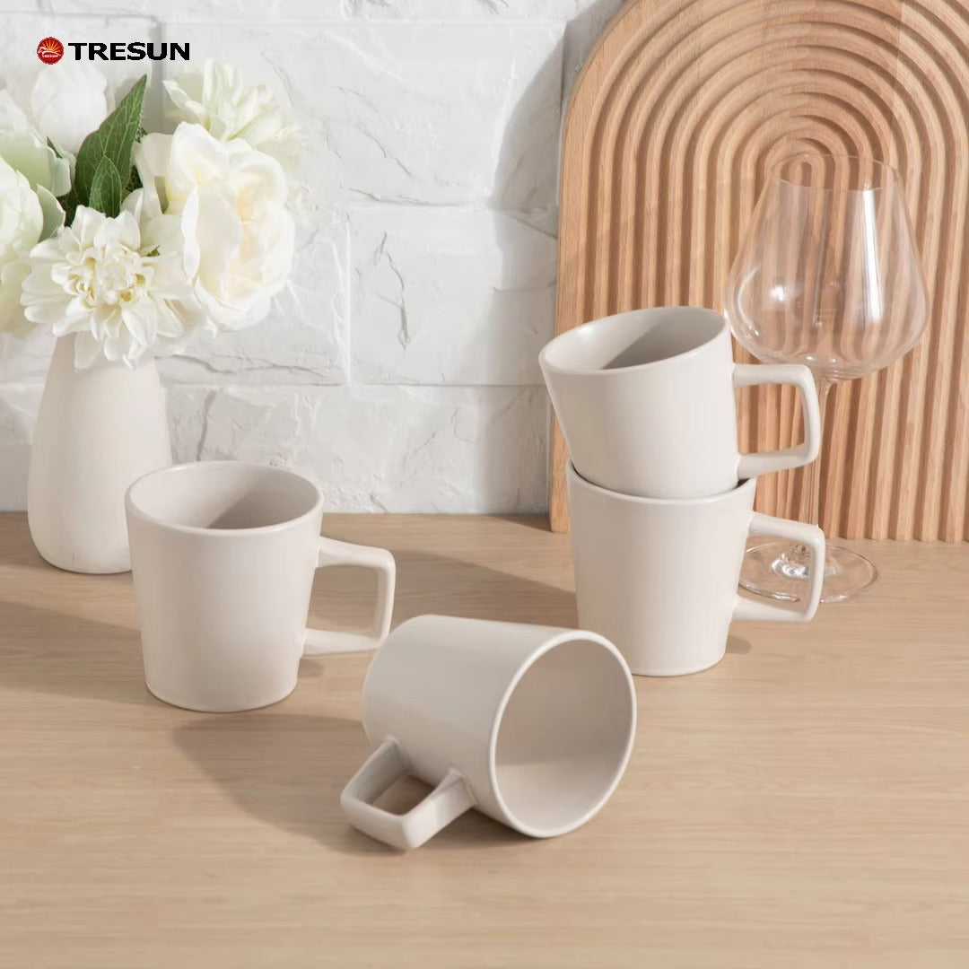 Tresun®16 Pcs Matte beige Serving Stoneware Dinnerware Set | Service for 4