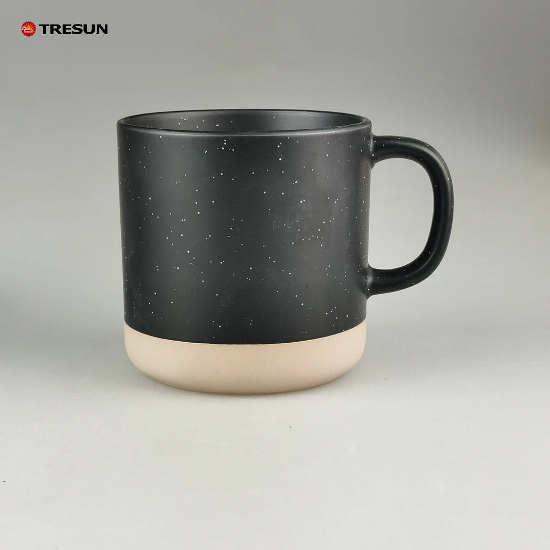 Stock Star Point Glaze Ceramic Mug Eco-Friendly Modern Design with Frosted Makeup Earth Bottom for Cafe Use Serving Coffee