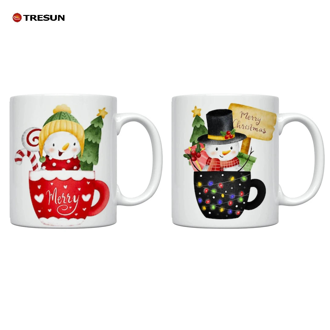 Custom Mugs Factory Price Colorful Christmas Mugs for Printing High Quality 11Oz White Sublimation Ceramic Coffee Mug