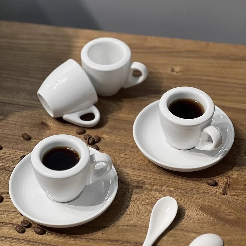 Factory Wholesale Prices White Italian Latte Espresso Cup Thickened 80ML Tresun Brand Eco-Friendly Dishwasher Safe Cups Saucers