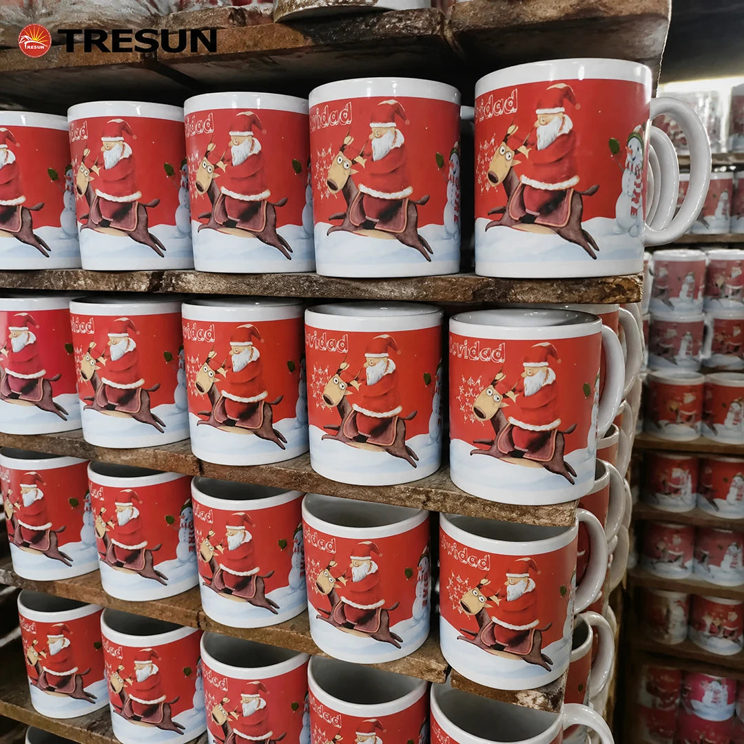Custom Mugs Factory Price Colorful Christmas Mugs for Printing High Quality 11Oz White Sublimation Ceramic Coffee Mug