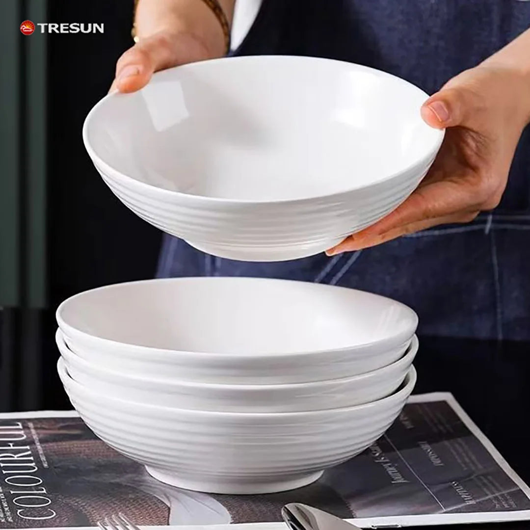 Large Embossed Chinese Style Pantone Colors 7 Inch Eco-Friendly Dinnerware Soup Rice Noodle Cereal Serving Party Ceramic