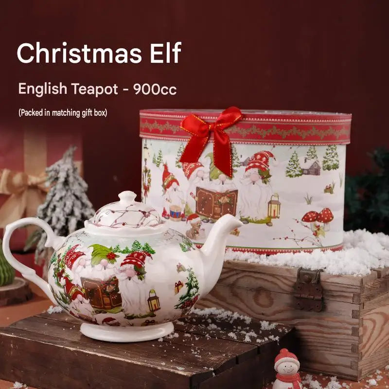 This Christmas Elf Bone China Mug Set Is Perfect for Holiday Use Dishwasher/microwave Safe Leak-proof Making Wonderful Gift.