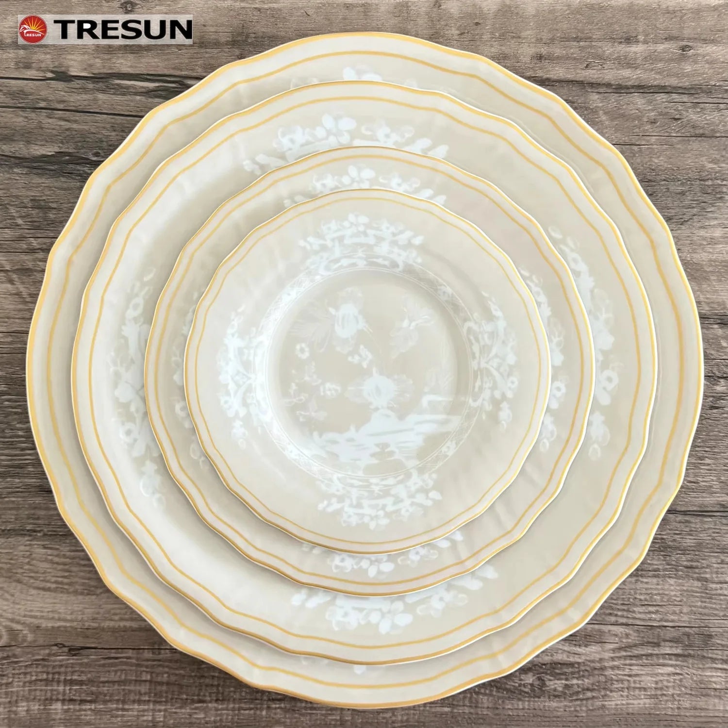 Richard Green Bone China Luxury Wedding Dish Vintage Italian-Style Floral  Fine Porcelain Plate Antique Embossed Leaf Design