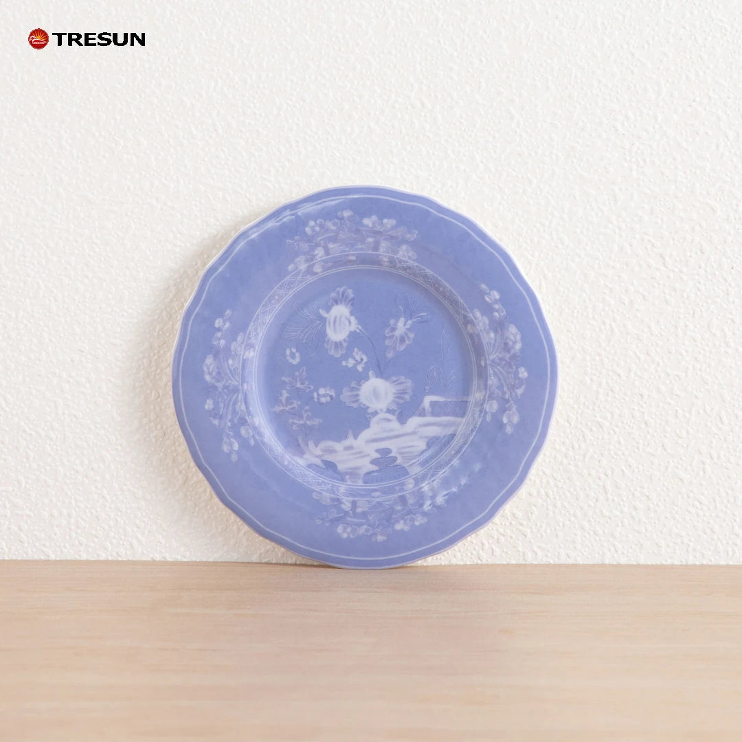 Pink Flower Wedding Dinnerware Set Wholesale Ceramic Charger Plate Collection Rental Porcelain Gold Rim Plate Dish