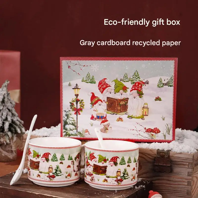 This Christmas Elf Bone China Mug Set Is Perfect for Holiday Use Dishwasher/microwave Safe Leak-proof Making Wonderful Gift.