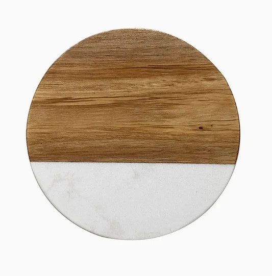 Ocean Wave Resin Acacia Wood Coasters Commercial Round Heat Resistant Cup Mats for Restaurant Hotel Wedding Banquet Wholesale