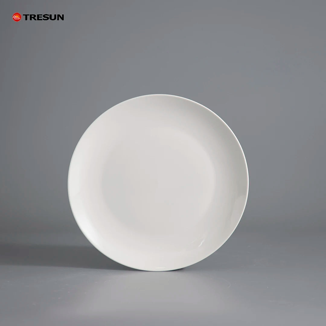 Round Shape White Ceramic Dinner Plates Sets Dinnerware Porcelain Wedding Dishes Plates