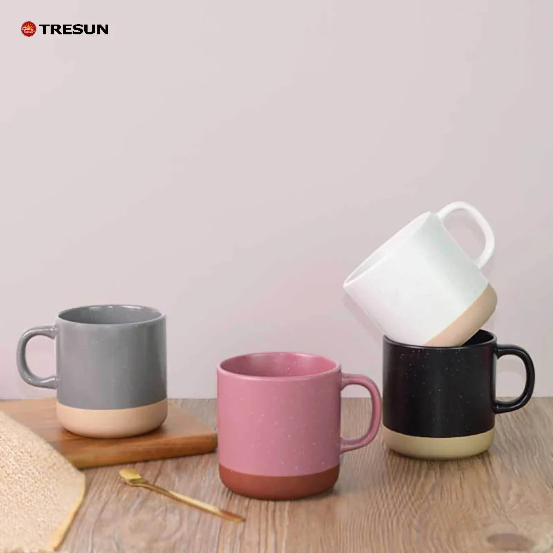 Creative Design Personalized TRESUN Wedding Ceramic Cup Custom Logo Dishwasher Safe Classic Coffee Mug Natural Unglazed Base