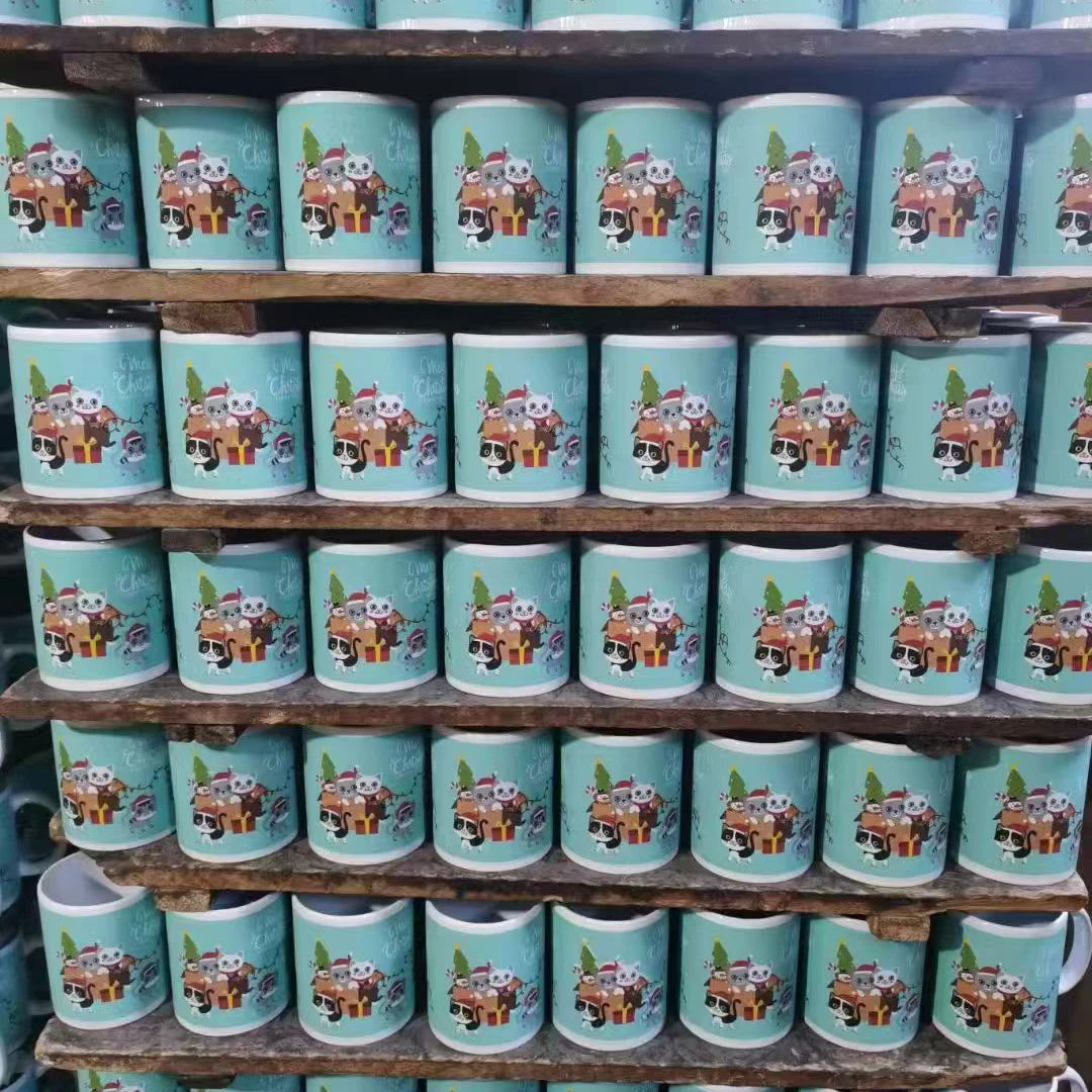 Custom Mugs Factory Price Colorful Christmas Mugs for Printing High Quality 11Oz White Sublimation Ceramic Coffee Mug