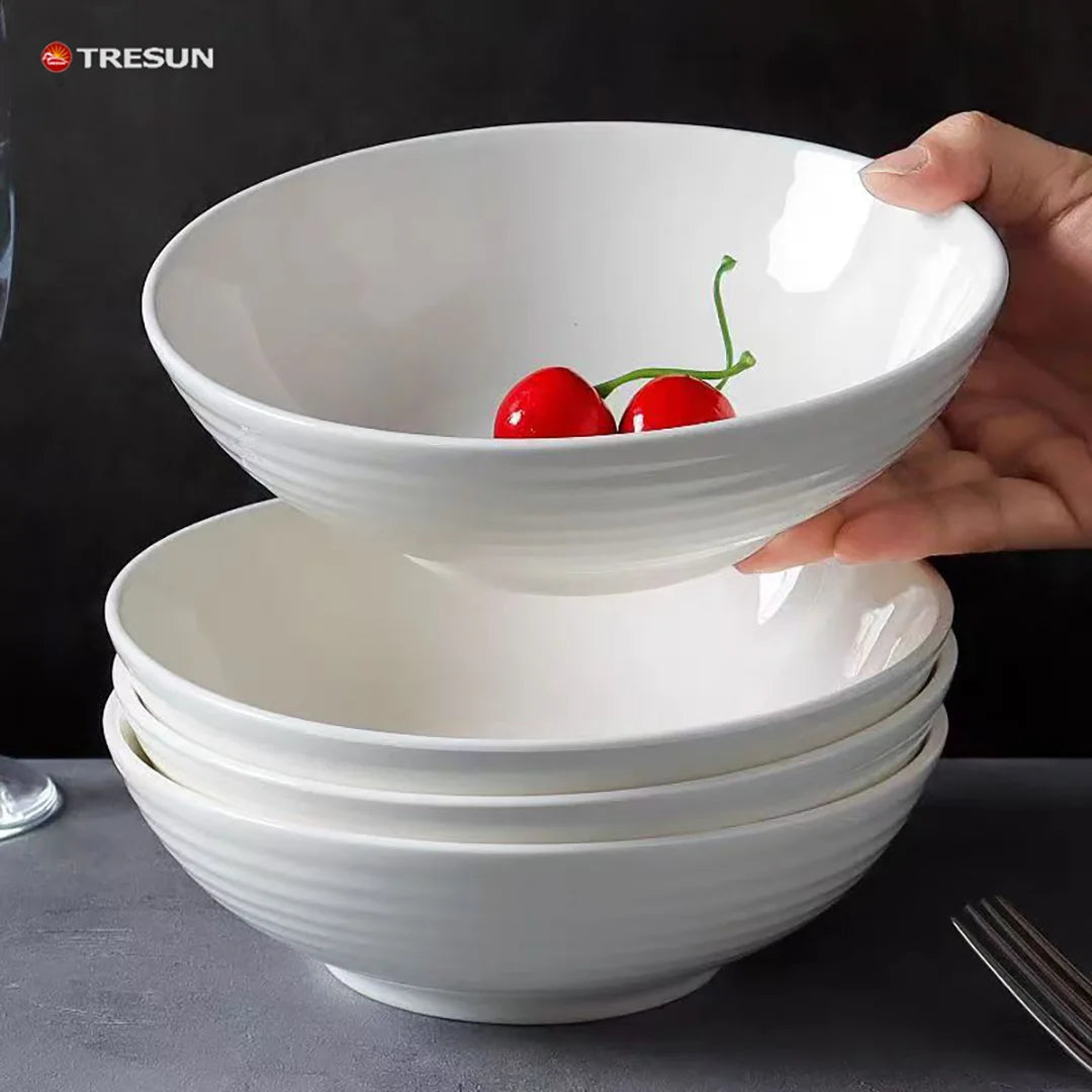 Large Embossed Chinese Style Pantone Colors 7 Inch Eco-Friendly Dinnerware Soup Rice Noodle Cereal Serving Party Ceramic