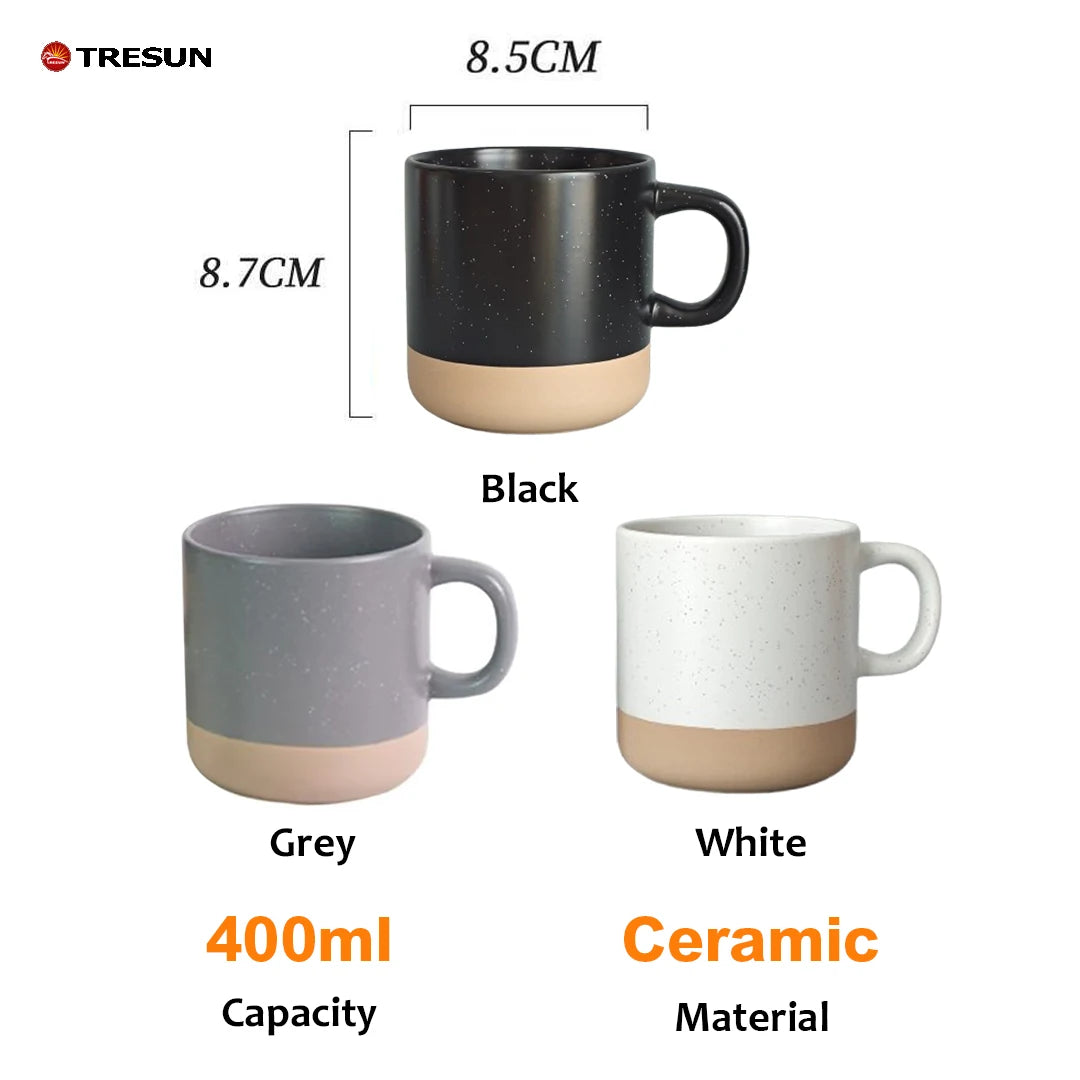 Creative Design Personalized TRESUN Wedding Ceramic Cup Custom Logo Dishwasher Safe Classic Coffee Mug Natural Unglazed Base