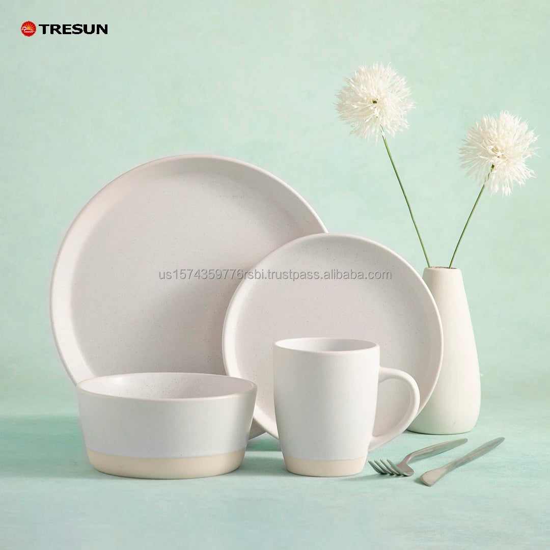 Wholesale 20 Pcs Stoneware Terracotta Dinner Set Classic Luxury Pattern Dishwasher & Microwave Safe