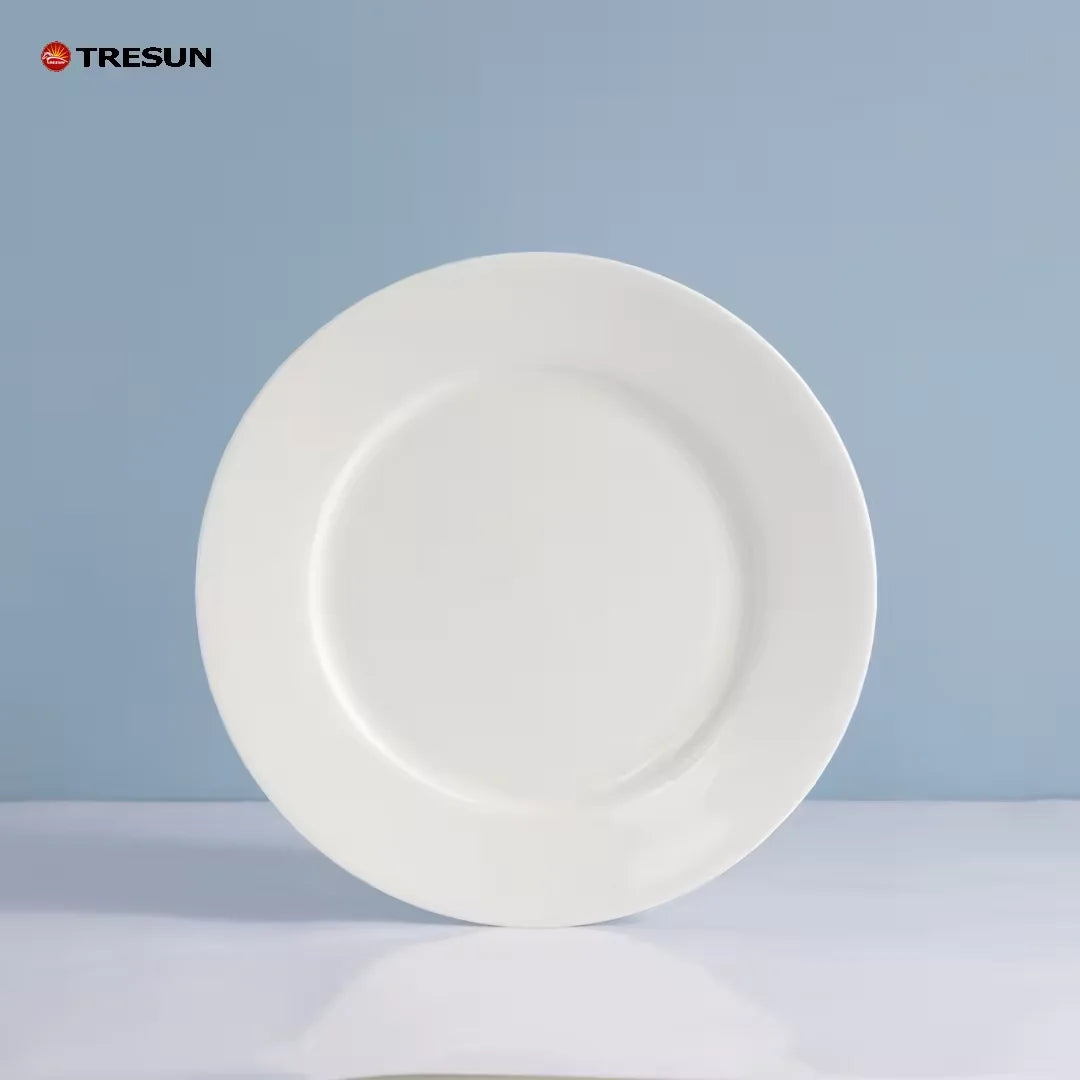 Factory Price Custom Logo Ceramic Plate Wholesale White Porcelain Dinner Plate OEM ODM Restaurant Hotel Tableware Bulk Orders
