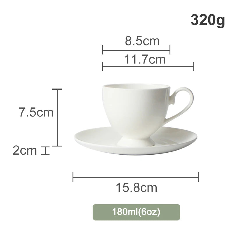 Customized Gold Plated Bone China Coffee Cup and Saucer OEM Logo Printing Personalized Promotional Gift Low MOQ 96