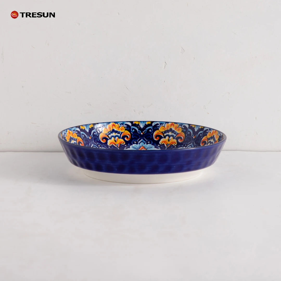TRESUN Bohemian Ceramic Dinnerware Set Orange Color Porcelain Tableware Set for Restaurant & Home