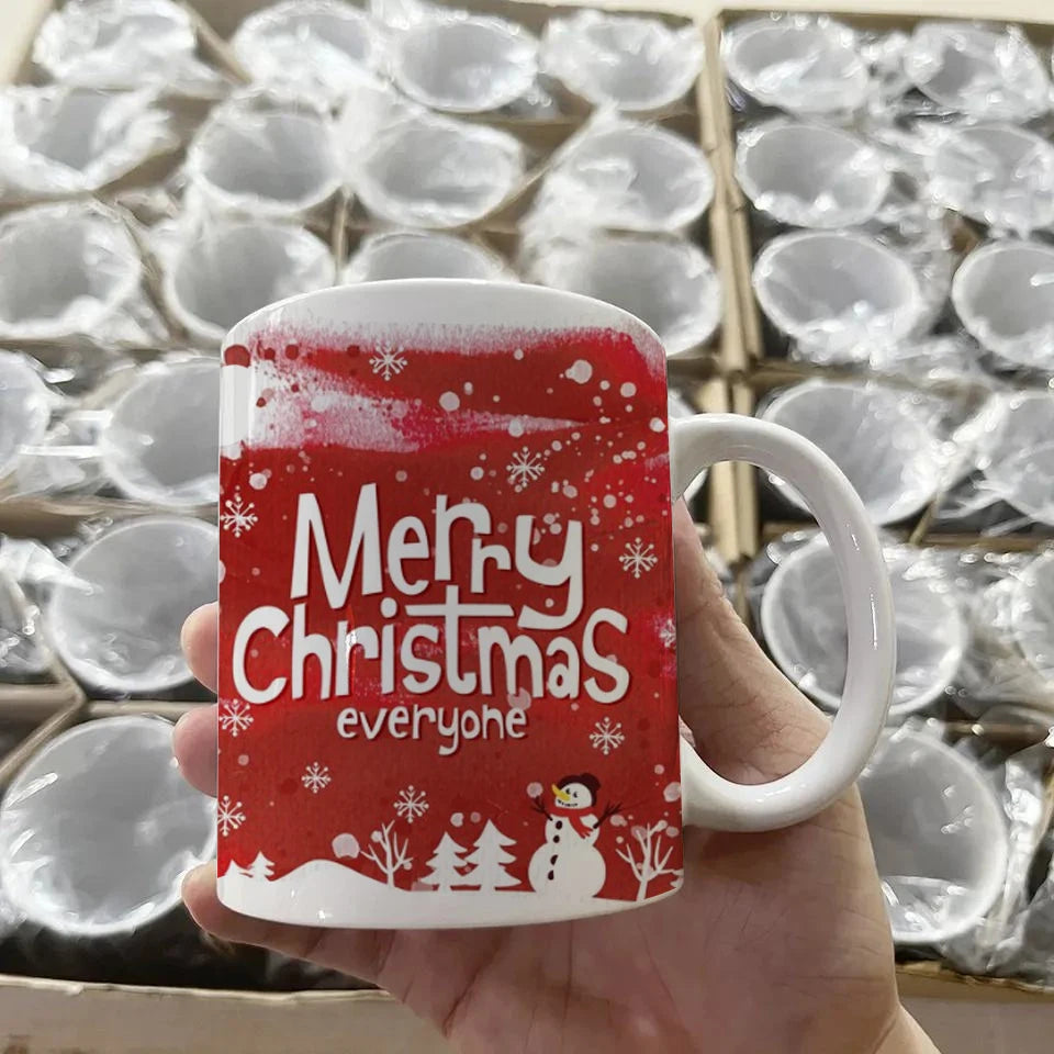 Custom Mugs Factory Price Colorful Christmas Mugs for Printing High Quality 11Oz White Sublimation Ceramic Coffee Mug