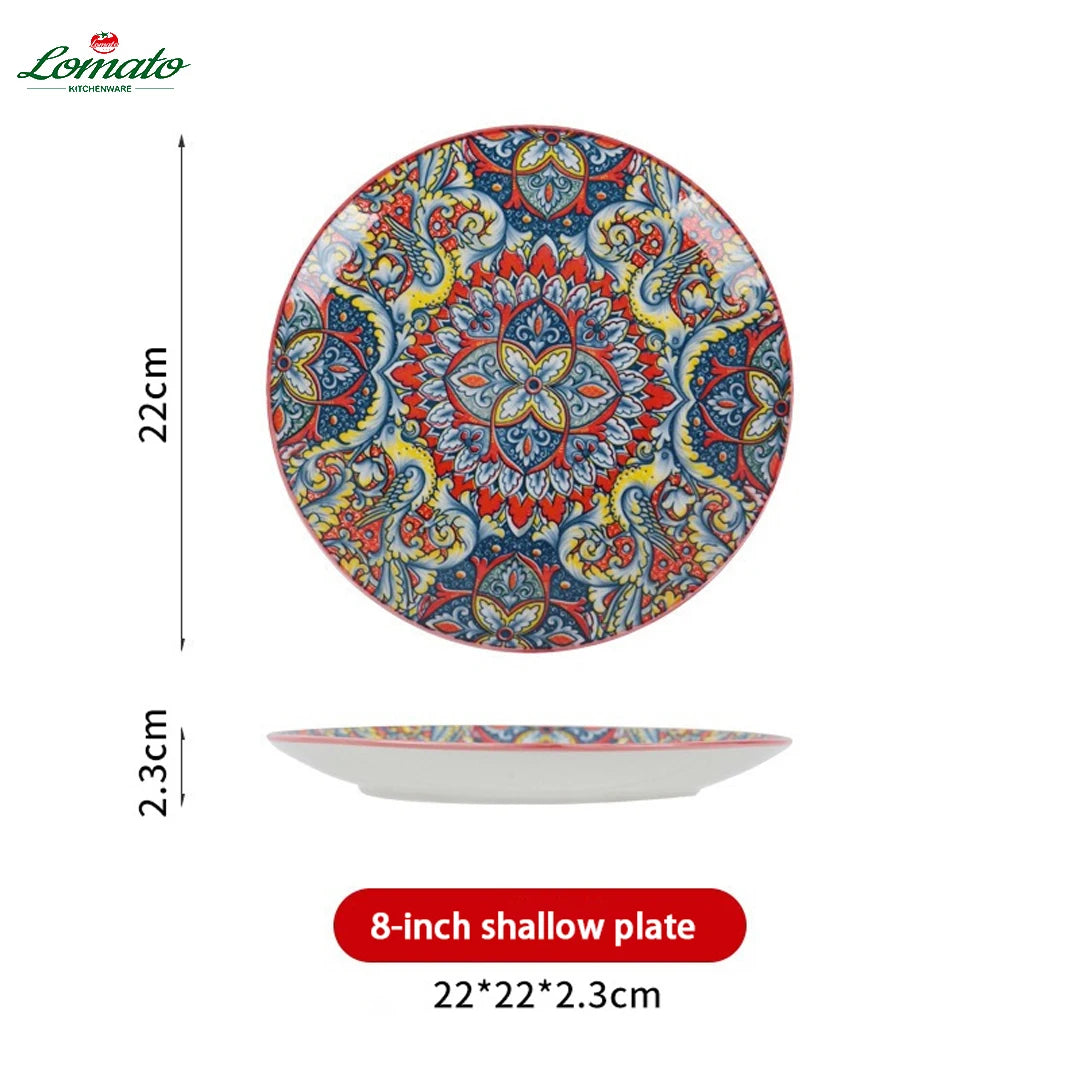 Wholesale TRESUN Bohemian Dinner Ceramic Eco-Friendly Durable Leak-Proof Microwave Safe Tableware Set Restaurant Assorted Dishes
