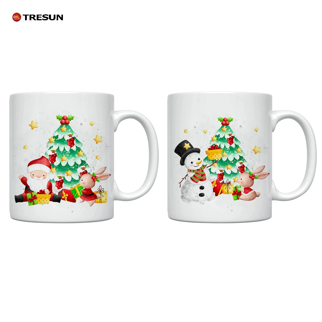 Custom Mugs Factory Price Colorful Christmas Mugs for Printing High Quality 11Oz White Sublimation Ceramic Coffee Mug